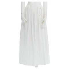 TIBI white cotton tie side high slit mini skirt lined long skirt US0 XS 24"