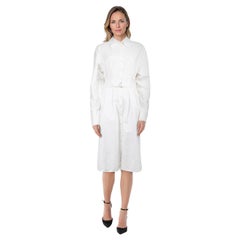 Tibi White Shirt Belted Long Sleeve Dress Size M