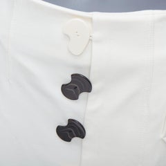 TIBI jupe crayon asymétrique à boutons structurels blancs foncés taille US0 XS