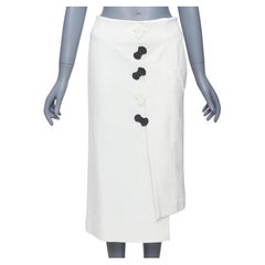 TIBI jupe crayon asymétrique à boutons structurels blancs foncés taille US0 XS