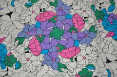 Tibi Wonderfully Whimsical Shades of Turquoise & Popping Pinks Floral Silk Scarf