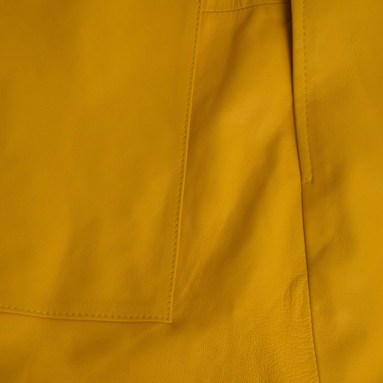 Tibi Falda Midi Asimétrica Piel Amarilla Talla L Amarillo en venta