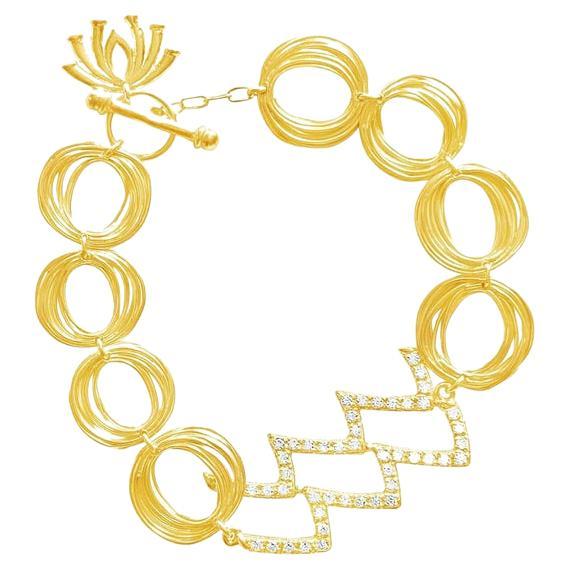 Twin Elegance Aquarius Zodiac Tibisiri Link Bracelet For Sale