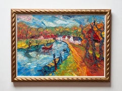 Entlang der Vecht Oud Zuilen Ölgemälde auf Leinwand Landschaft Vorrätig