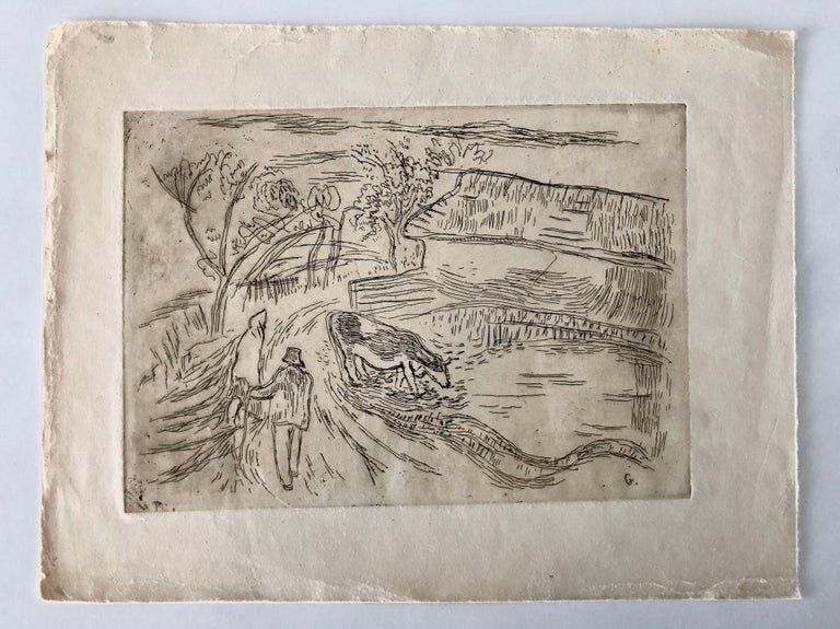 
Medium: etching
Surface: paper
Country: United States
Signed in plate with initial G.


Black and white illustration of a landscape with farmhouse (old barn).

TIBOR GERGELY
Budapest, Hungary, b. 1900, d. 1978
Tibor Gergely (1900-1978) was an
