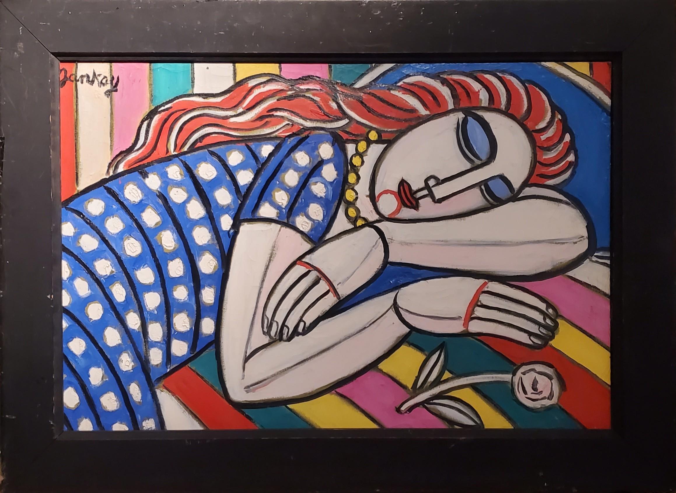 Tibor Jankay Figurative Painting – Das Träumende Mädchen