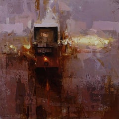 "Machine Dream " (2025) Original Surrealist Abstract Cityscape Oil Painting