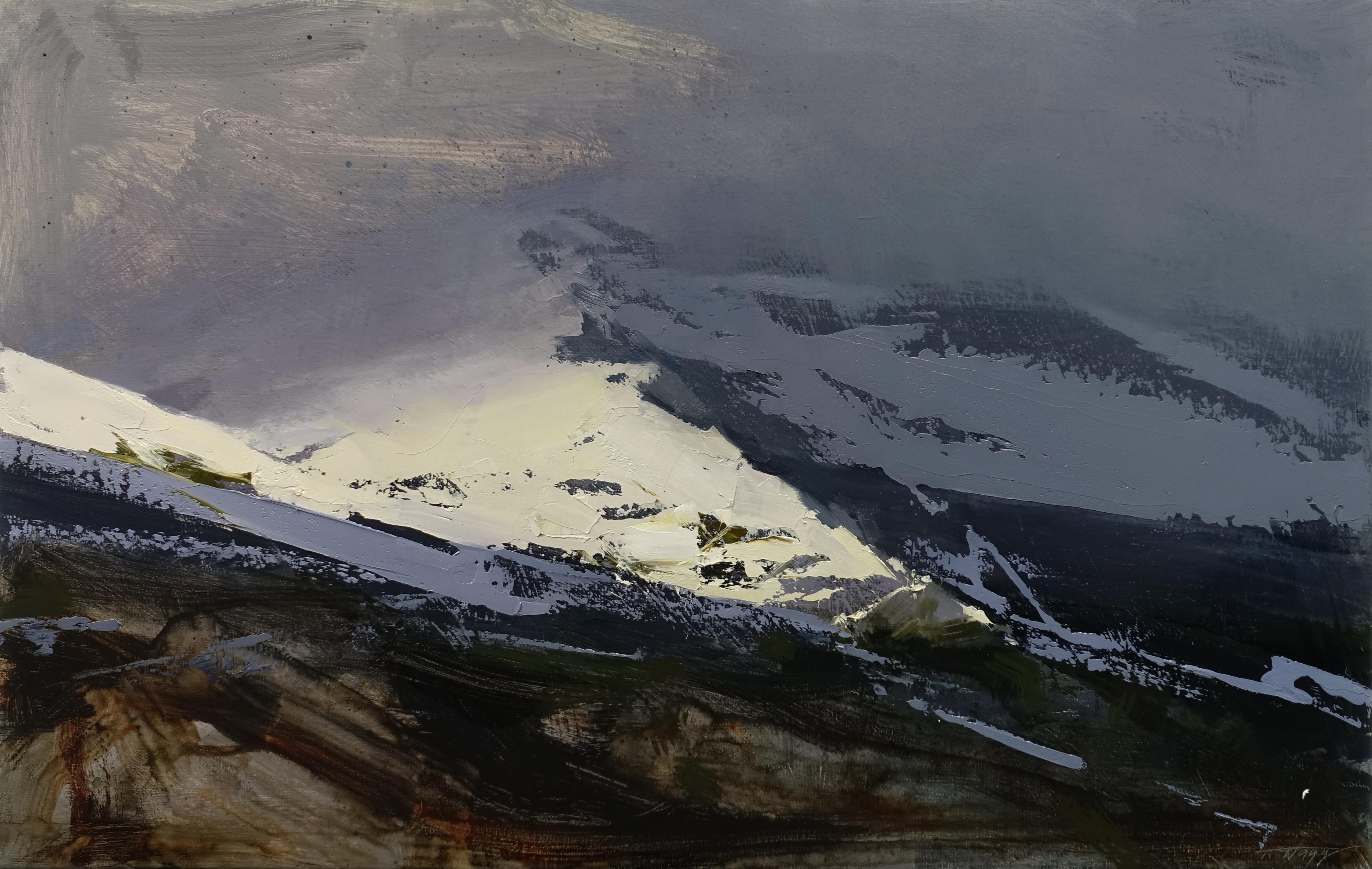 C.W. El momento del cambio" (2024) de Mundy es un óleo original hecho a mano que representa la cima de una montaña nevada.

Tibor Nagy, pintor eslovaco, descubrió su profunda conexión con la naturaleza y el arte a una edad temprana. Al crecer en los