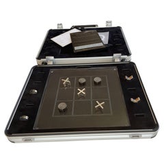 Tic Tac Toe Sterlingsilber 5 St. schwarz rhodiniert, mit Acrylbrett, im Koffer