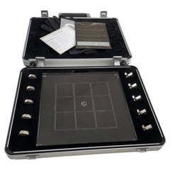 Tic Tac Toe Sterlingsilber mit Acrylbrett im Spielekoffer