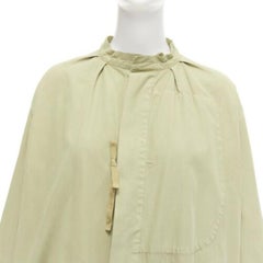 TICCA washed green 100% cotton tie collar centre parka jacket