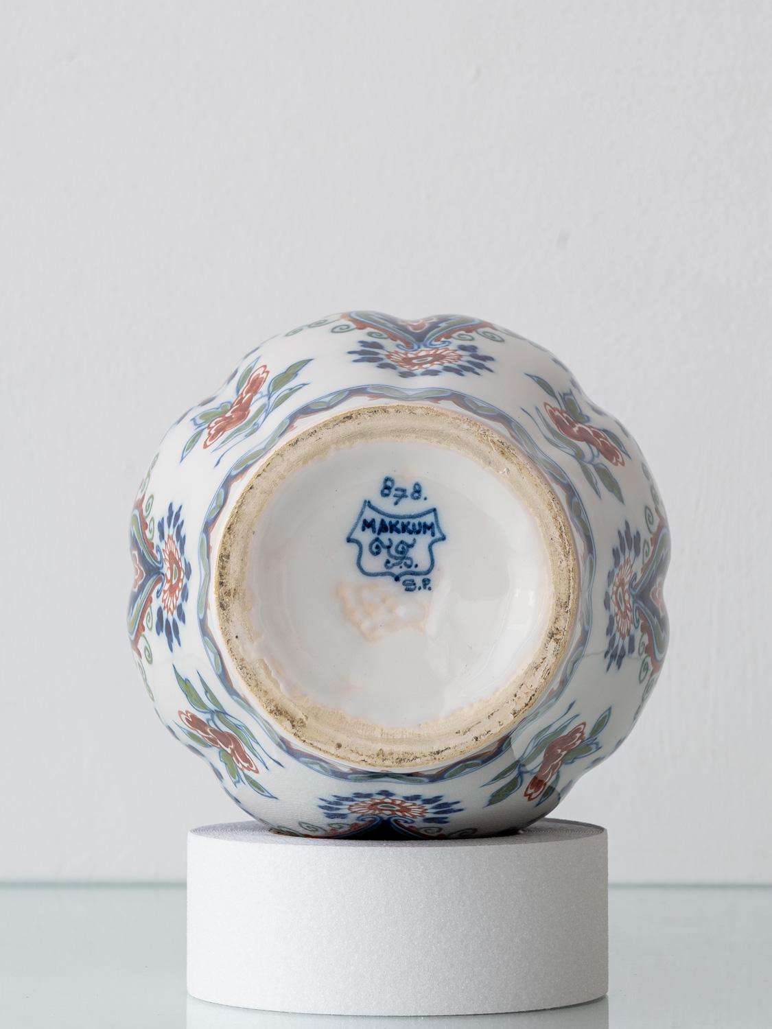 Lámparas de Chinoiserie Tichelaar Makkum Delft (1940-60) Nuevas pantallas de terciopelo verde en venta 5