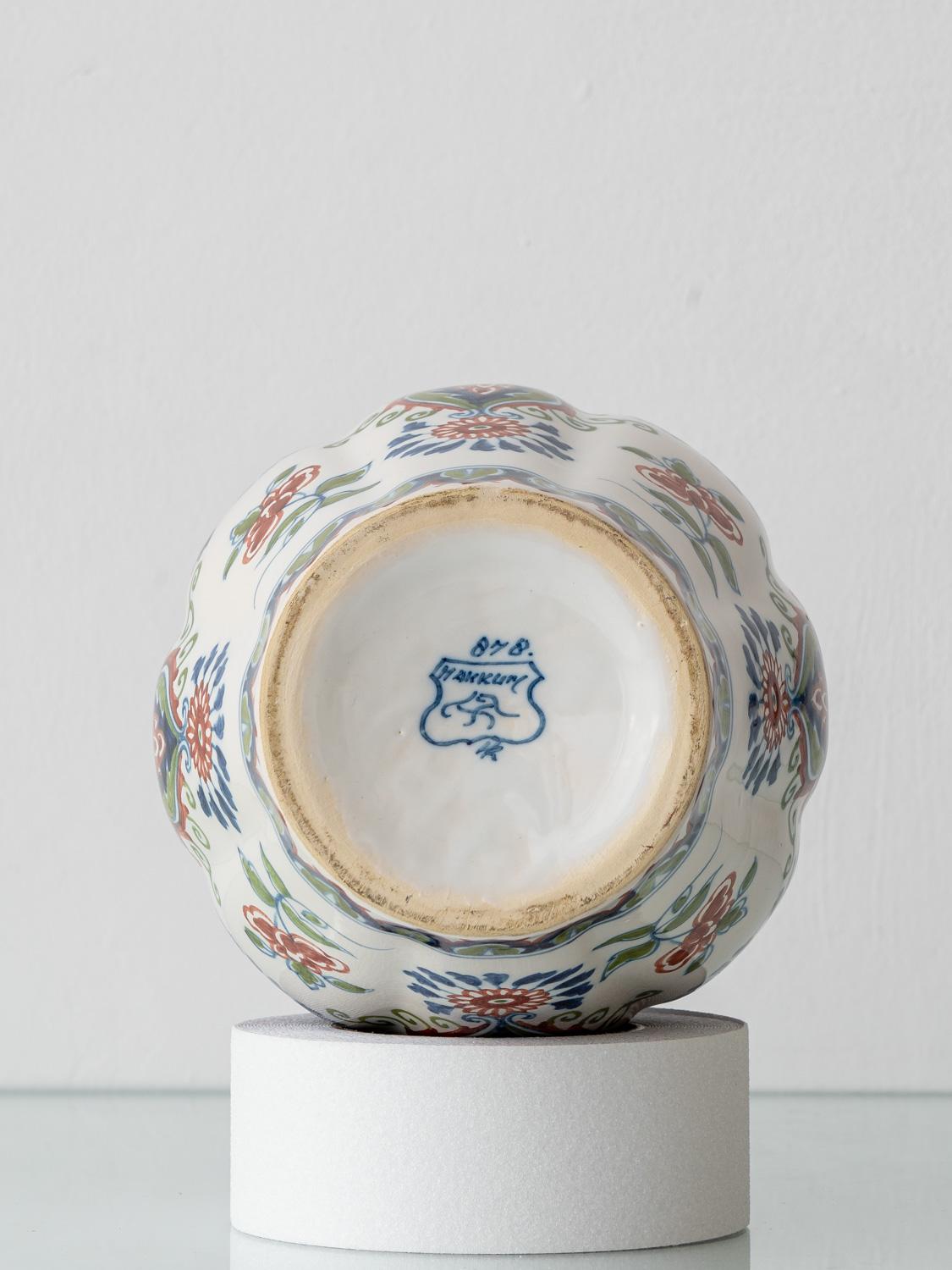 Lámparas de Chinoiserie Tichelaar Makkum Delft (1940-60) Nuevas pantallas de terciopelo verde en venta 6