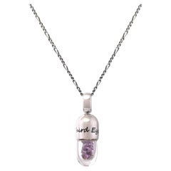 Tichu Amethyst Third Eye Chakra Pendant & Chain in 925 Silver & Crystal(sil)