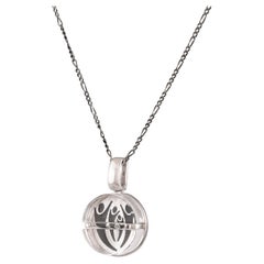 Tichu Bliss Pill Pendant & Chain in Sterling Silver & Crystal in Silver Finish 