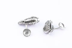 Tichu Blue Sapphire & Crystal Quartz Tusked Elephant Cufflink in Sterling Silver