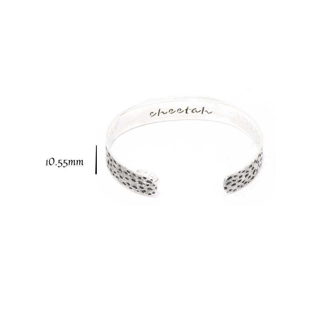 Artisan Tichu Brown Diamond Cheetah Eye Cuff Sterling Silver and Crystal Quartz Size S For Sale