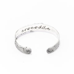 Tichu Cat's Eye Crocodile Eye Cuff Sterling Silver and Crystal Quartz Size L