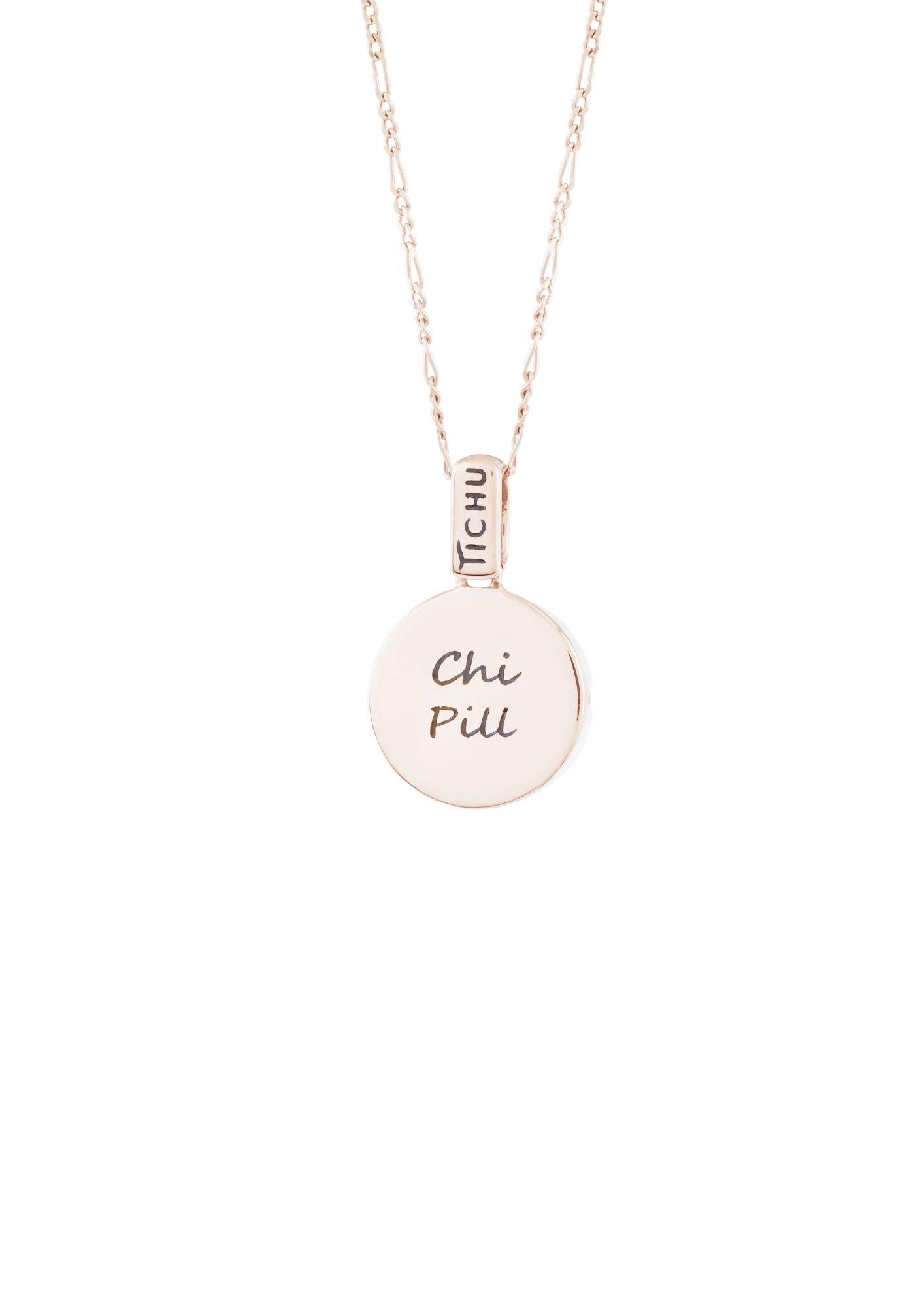 Chi is the life force that flows through our body. The Chi Pill is a joint force of the crystal and chi energies that will together help you achieve Zen.

Each Chi Pill Pendant is handcrafted in Sterling Silver, specially Pill cut Crystal Quartz.