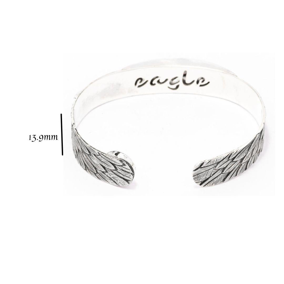 Artisan Tichu Citrine Eagle Eye Cuff in Sterling Silver and Crystal Quartz, 'Size M' For Sale