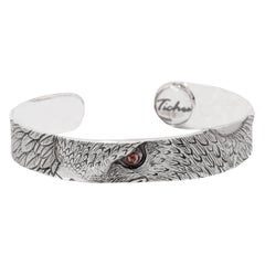 Tichu Citrine Eagle Eye Cuff in Sterling Silver and Crystal Quartz, Size S