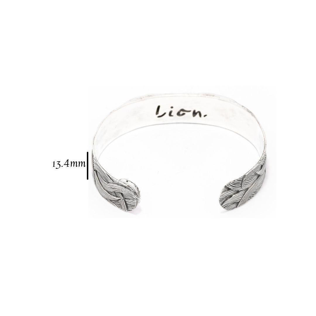 Cabochon Tichu Citrine Lion Eyes Cuff in Sterling Silver and Crystal Quartz, 'Size L' For Sale