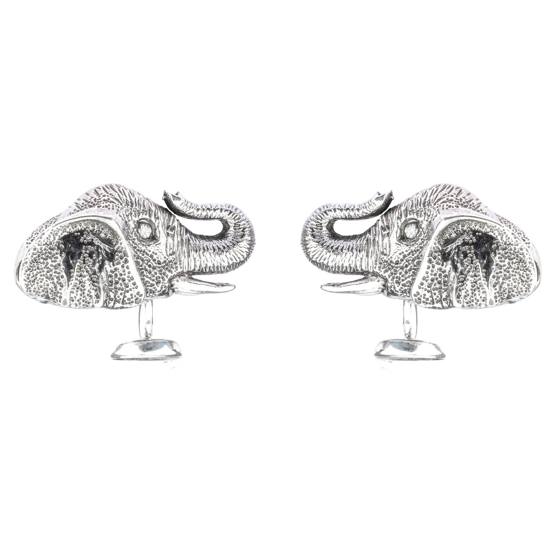 Hermes Sterling Silver Elephant Tie Clip at 1stDibs