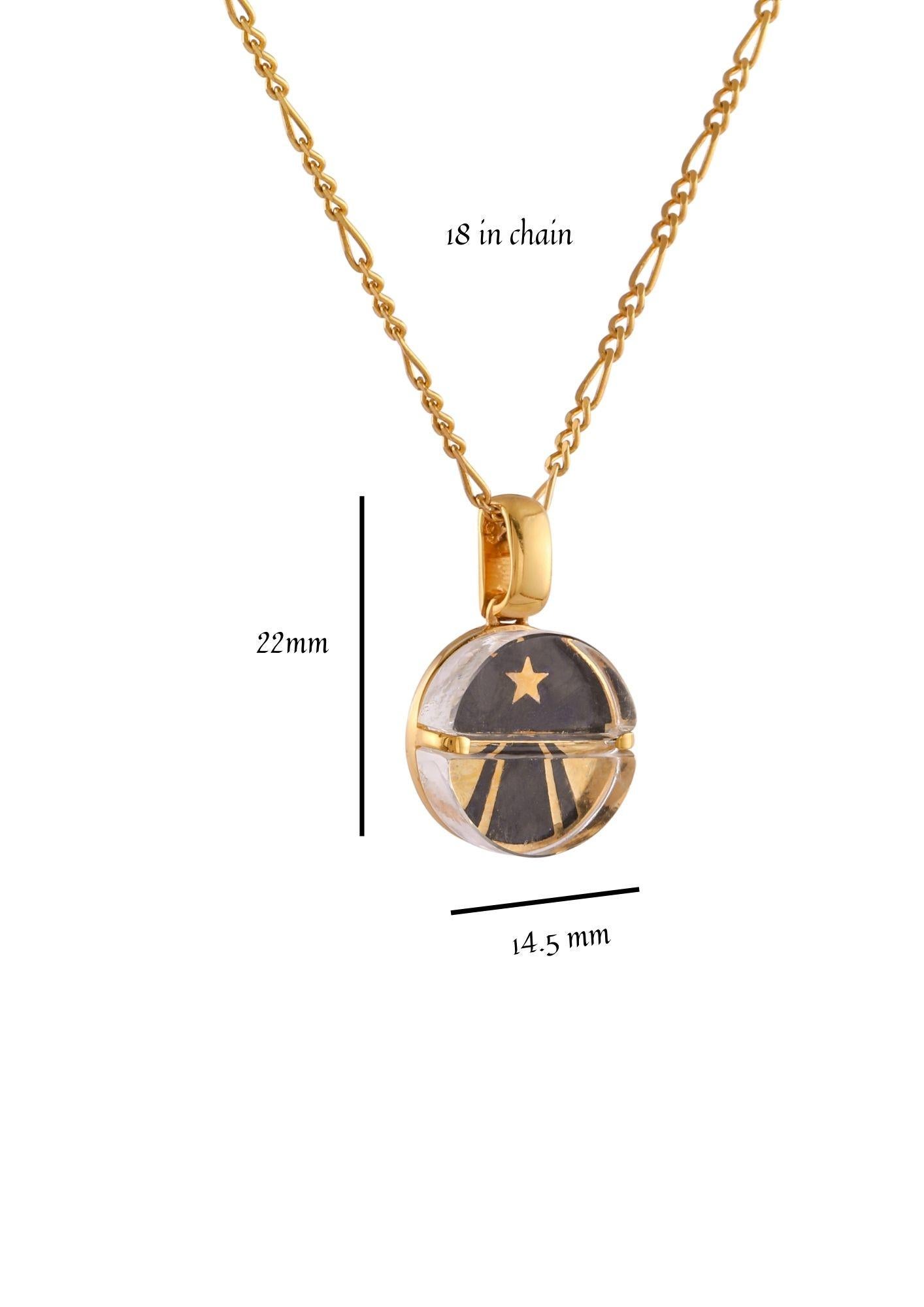 Modern Tichu Fame Pill Pendant & Chain in Sterling Silver & Crystal in Gold Finish  For Sale