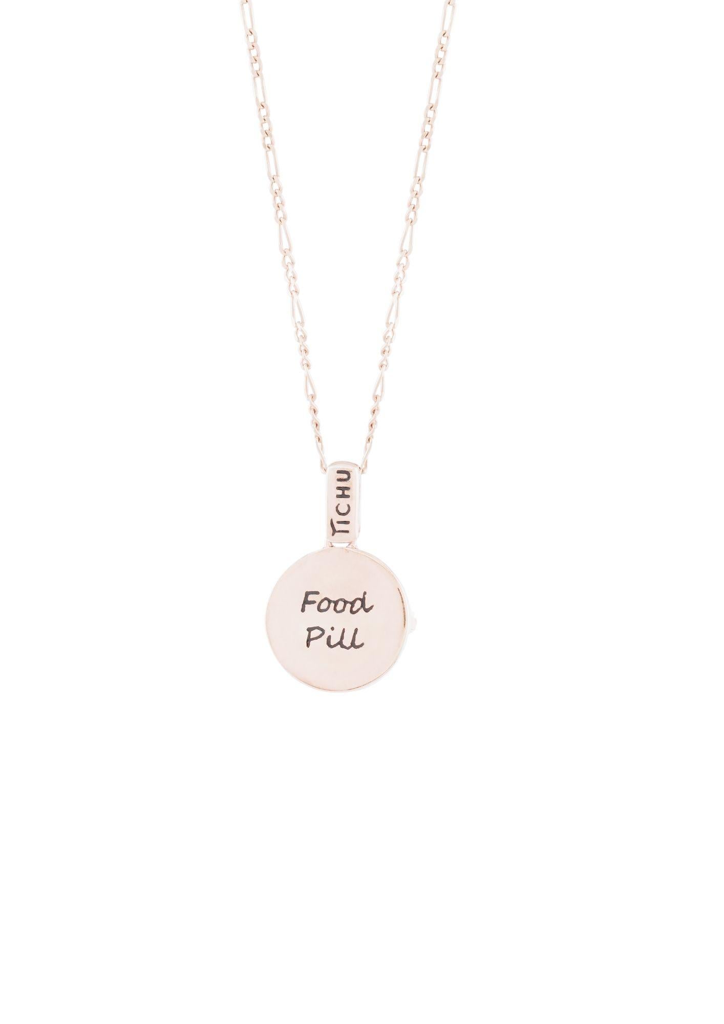 Access to Nutritious Food is key to sustaining life and promoting good health.

Each Food Pill Pendant is handcrafted in Sterling Silver, specially Pill cut Crystal Quartz. The use of special techniques used to craft the crystal in Pill Shape, makes