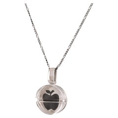 Tichu Food Pill Pendant & Chain in Sterling Silver & Crystal in Silver Finish