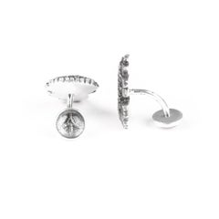 Tichu Ruby and Crystal Quartz Cockatoo Face Cufflink in Sterling Silver