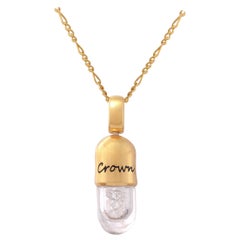 Tichu White Sapphire Crown Chakra Pendant 
Chain in 925 Silver 
Crystal (gold)