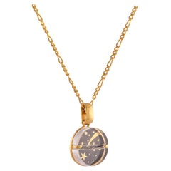 Tichu Wish Pill Pendant & Chain in Sterling Silver & Crystal in Gold Finish
