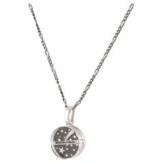 Tichu Wish Pill Pendant & Chain in Sterling Silver & Crystal in Silver Finish