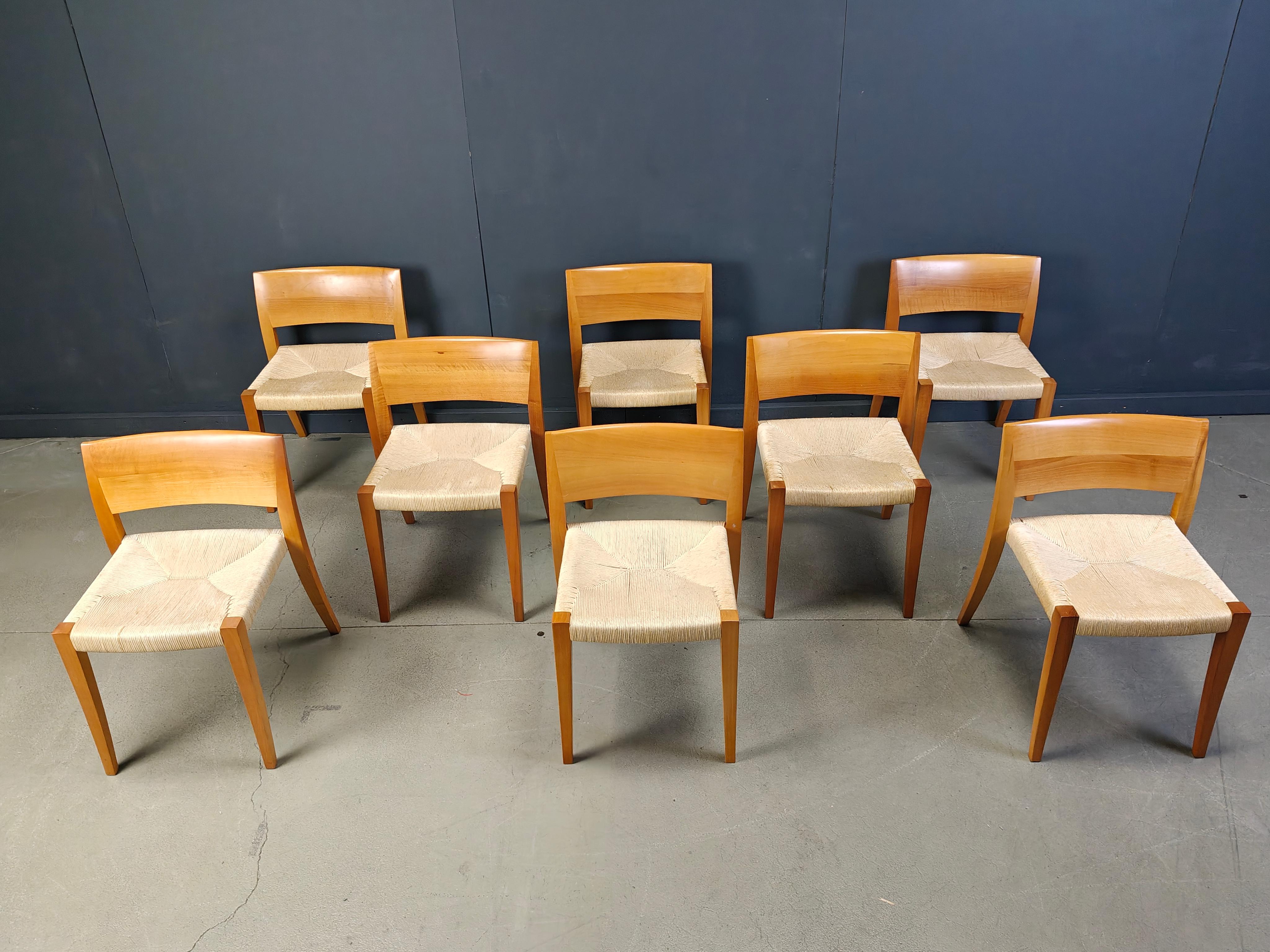 Sillas de comedor Ticino de Bruno Reichlin para Molteni, años 90 Cordón de papel en venta