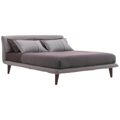 'TICINO' Metropolitan King Size Upholstered Bed with Elegant Headboard