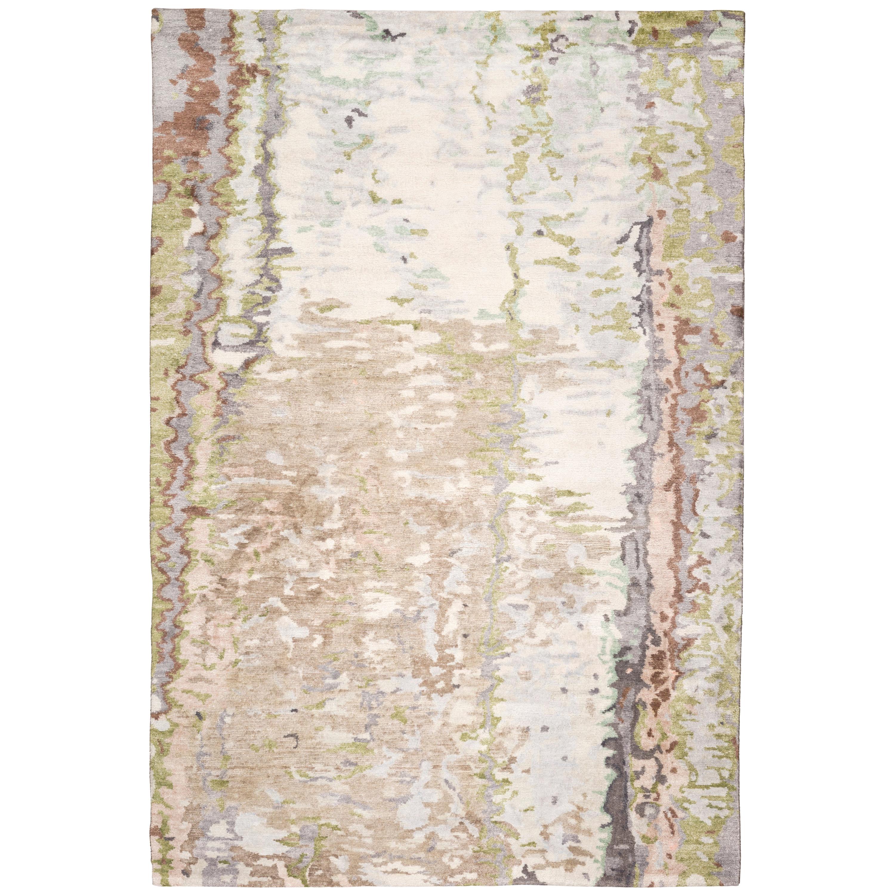Tidal Hand-Knotted Area Rug in Bamboo Silk by David Rockwell