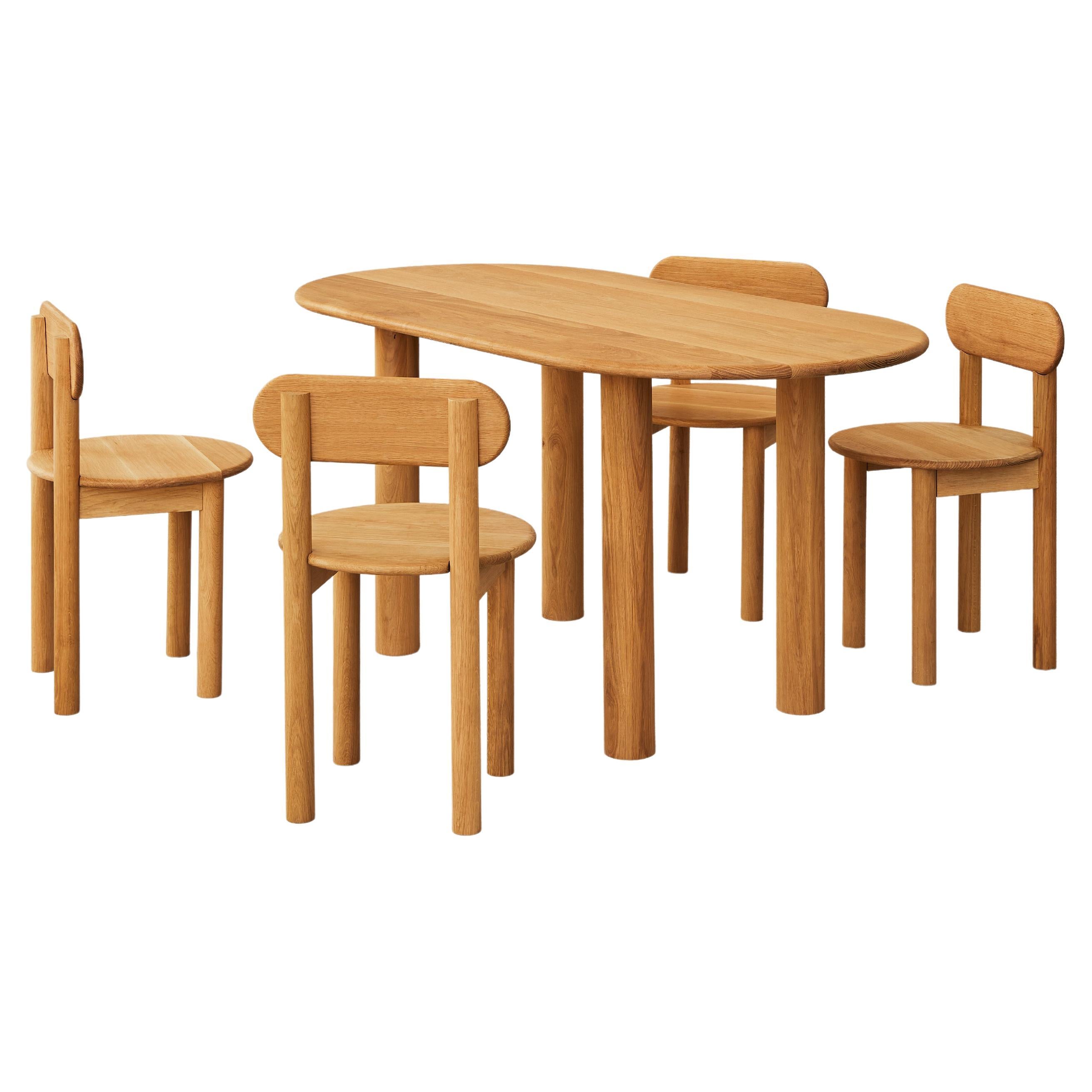 Tide Oval Dining Set, 4 Chairs 