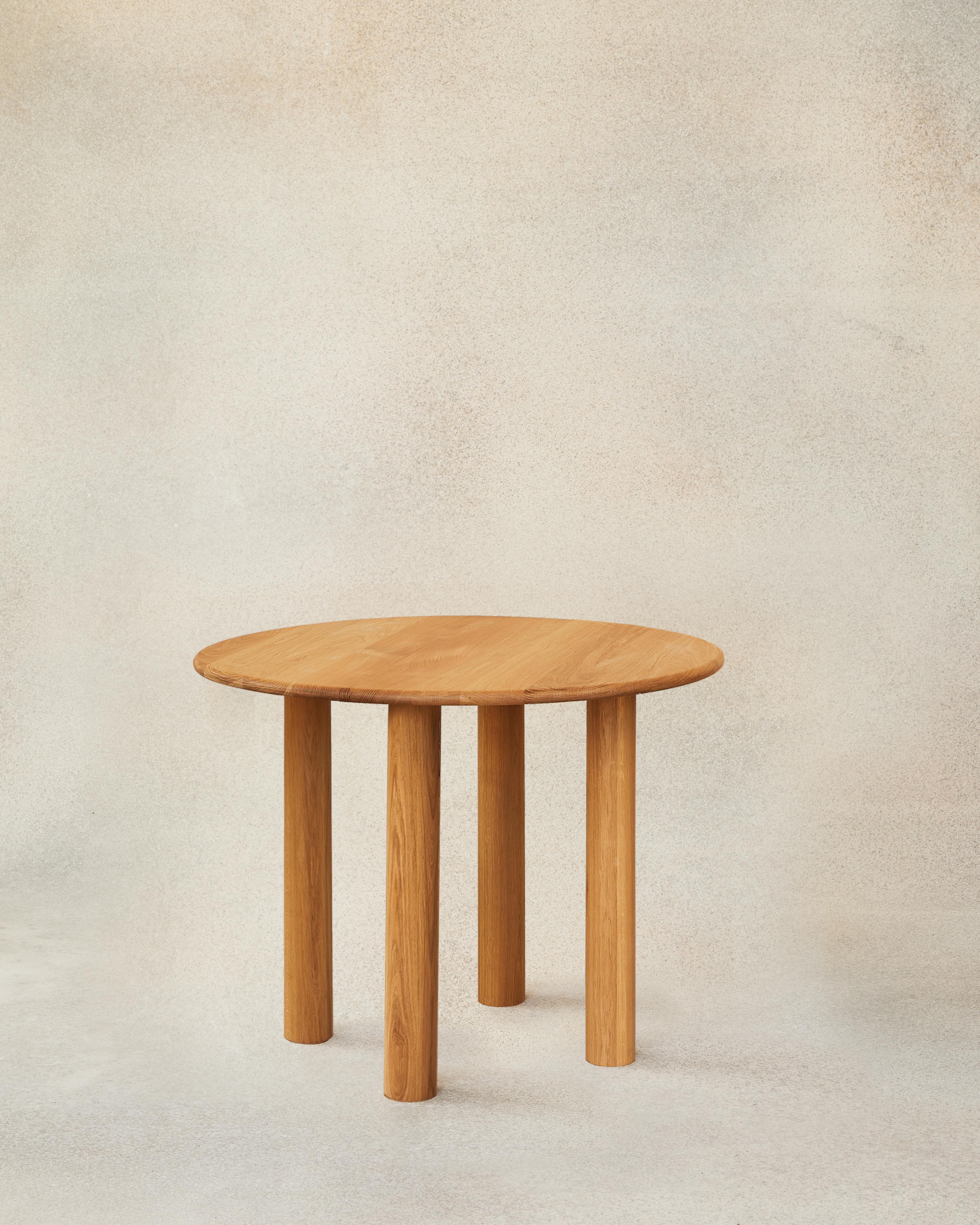 Tide round dining table by Fred Rigby Studio
Dimensions: L 100 x W 100 x H 75 cm
Materials: Solid Oak 

Fred Rigby Studio is a London-based furniture and interior design practice founded by Fred Rigby in 2008. The independent studio works across