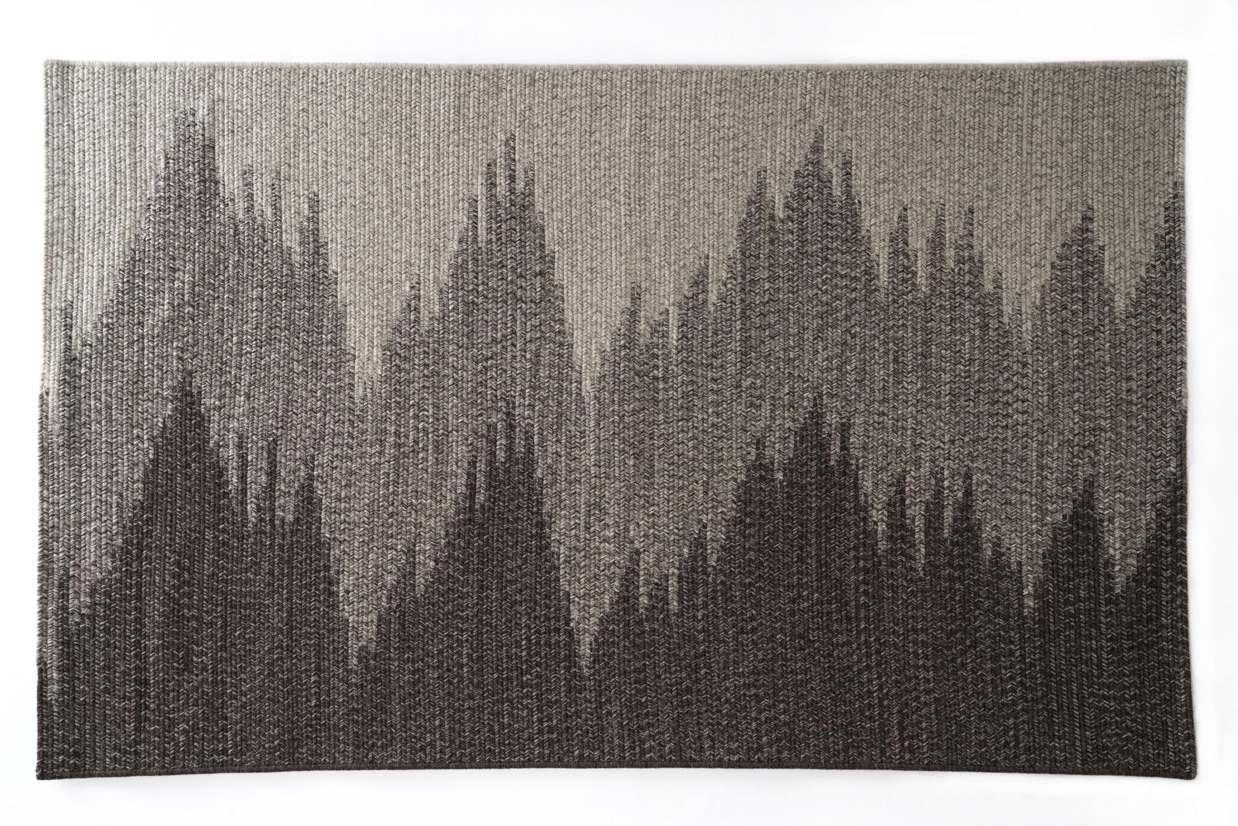 American Tide Wool Rug in Brown, Custom Made in the USA For Sale