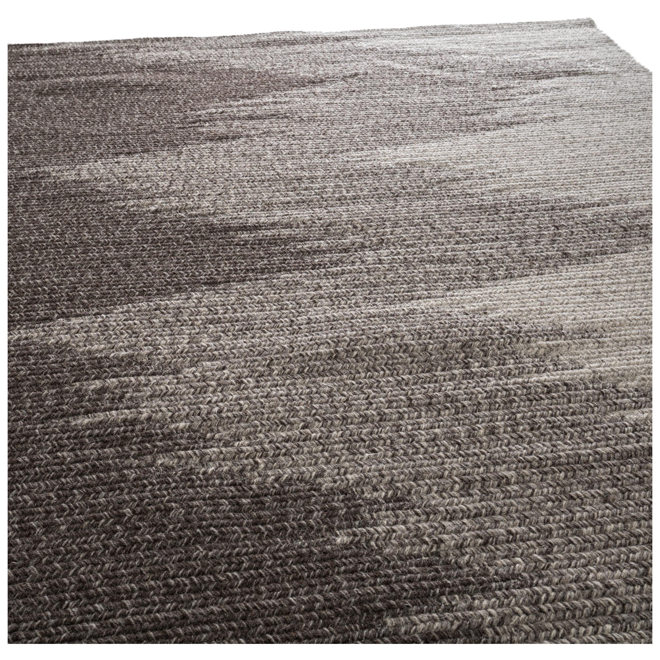 Tide Wool Rug in Brown, Custom Made in the USA For Sale