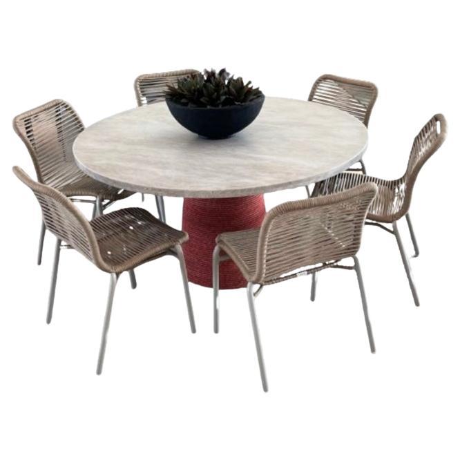 Ensemble de salle à manger d'extérieur Tidelli - Table Spool et chaises Rio