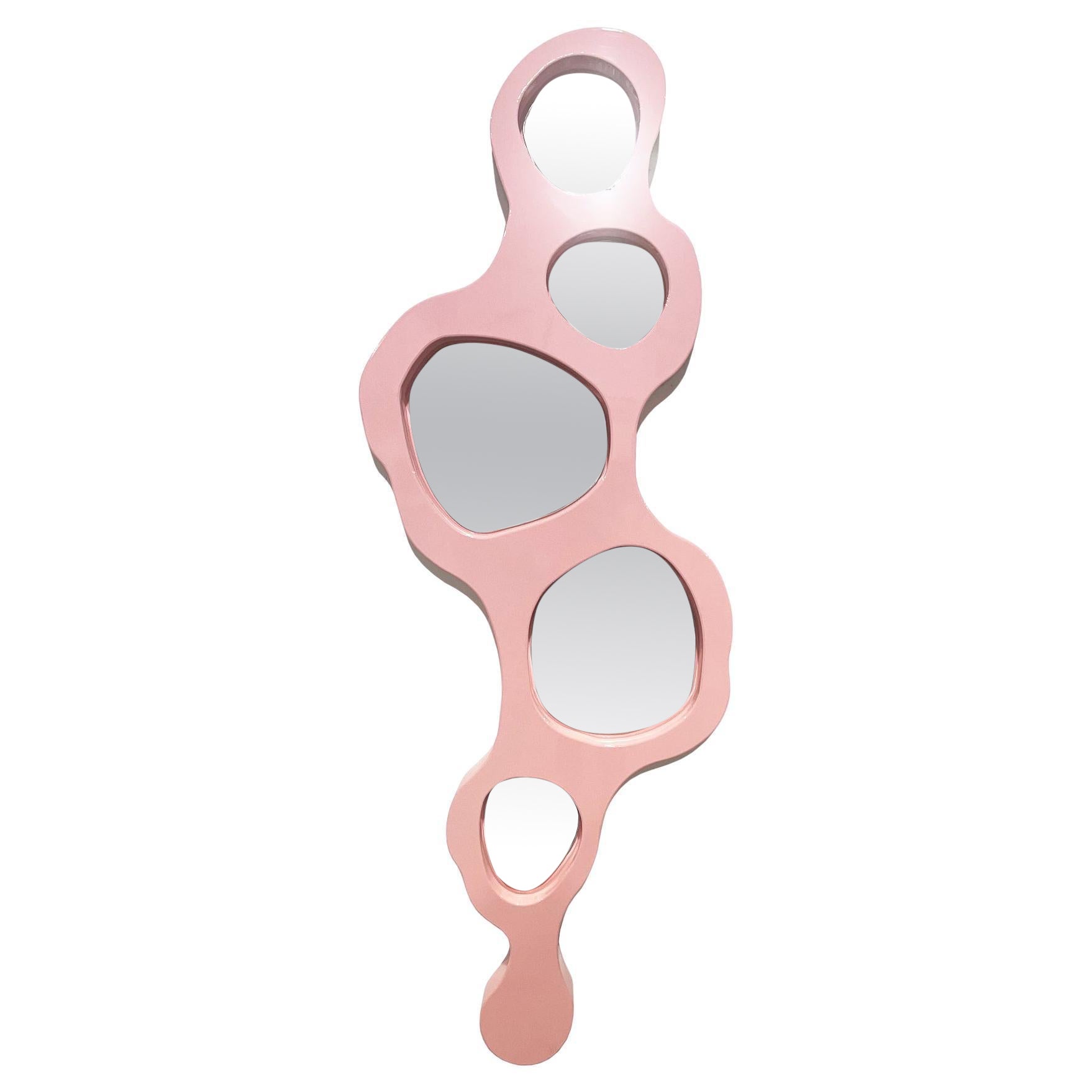 Contemporary Pink Wall Mirror by Bert Furnari Powder-Coated Aluminum Full Length
