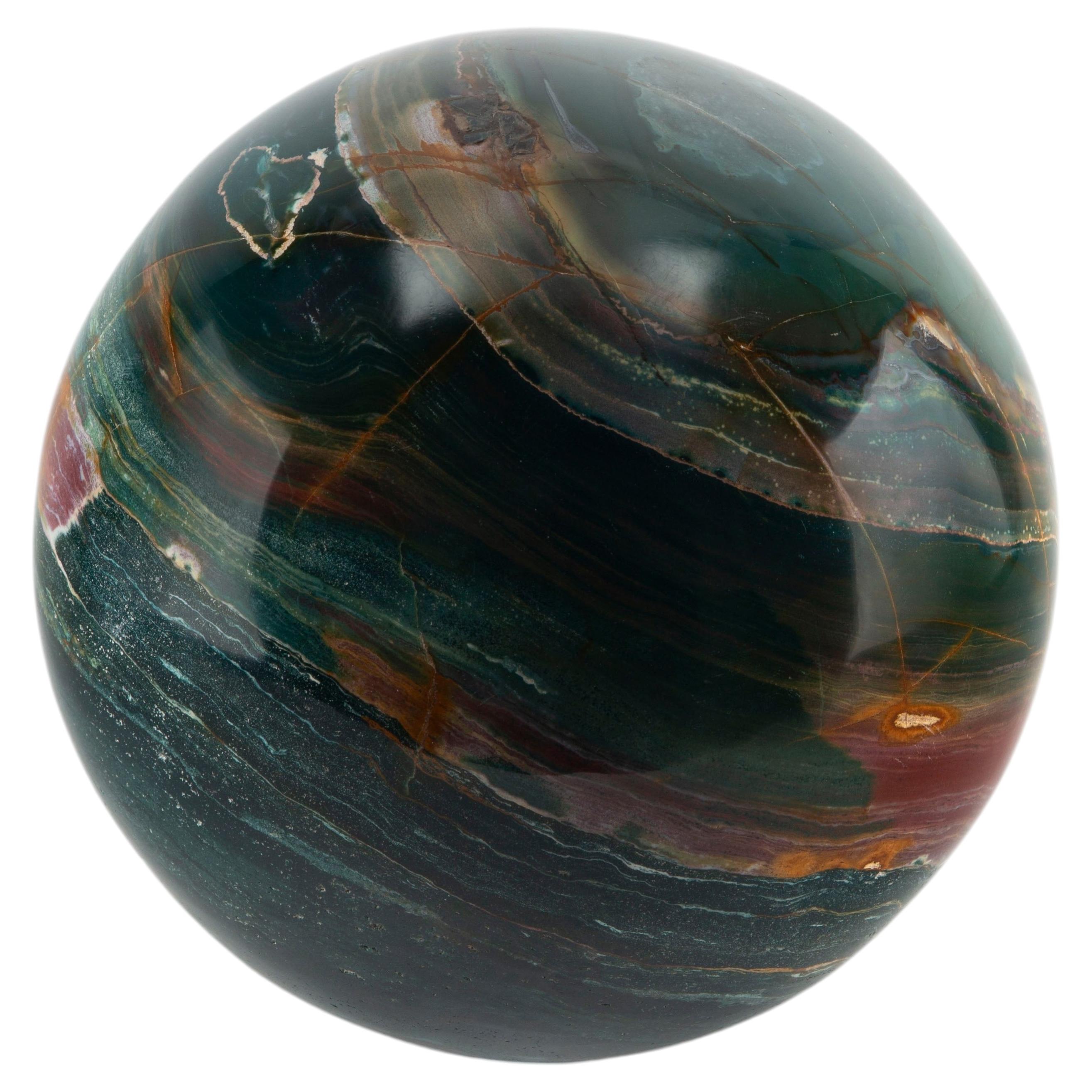 Tides in Stone: Large Ocean Jasper Sphere, 8.5"