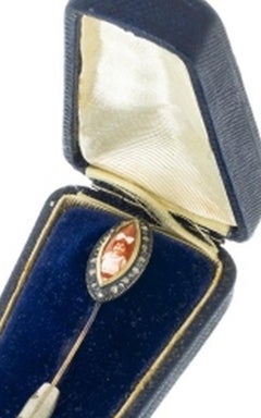 Tie pin in silver and 19.2K Gold