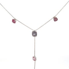 Tie Style Spinel 18K White Gold Necklace For Her