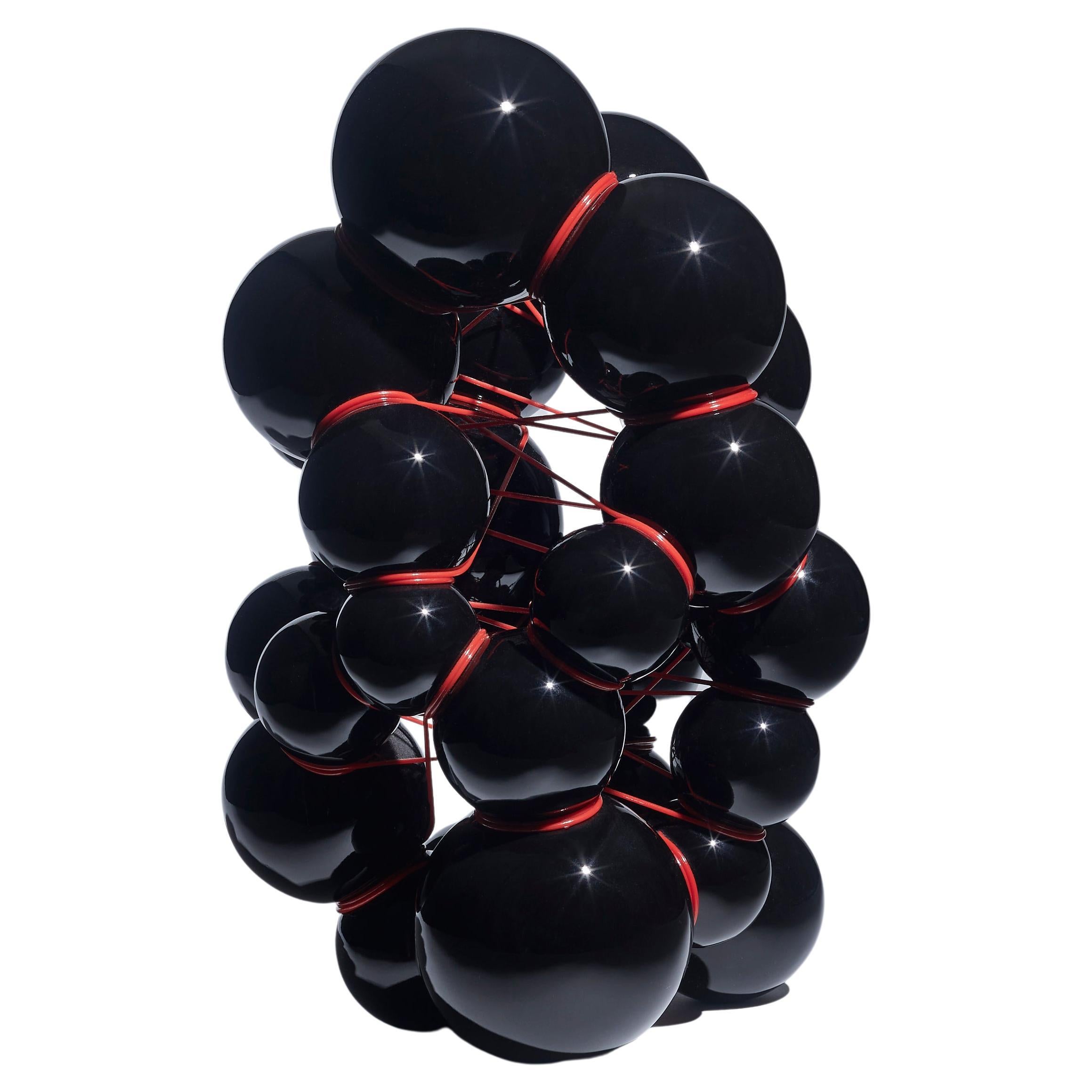 Black and Red Ceramic and PVC Sculpture, Steen Ipsen  For Sale