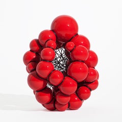 Modern Red Ceramic Sculpture by Steen Ipsen