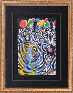 Colorful Spirit, tecnica mista originale su carta fatta a mano, 28,75 x 22,75 (con cornice)