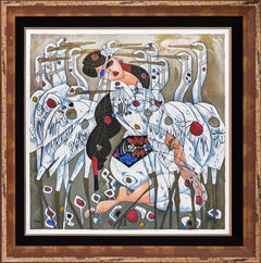Morning with Cranes (custom framed large hand signed serigraph)